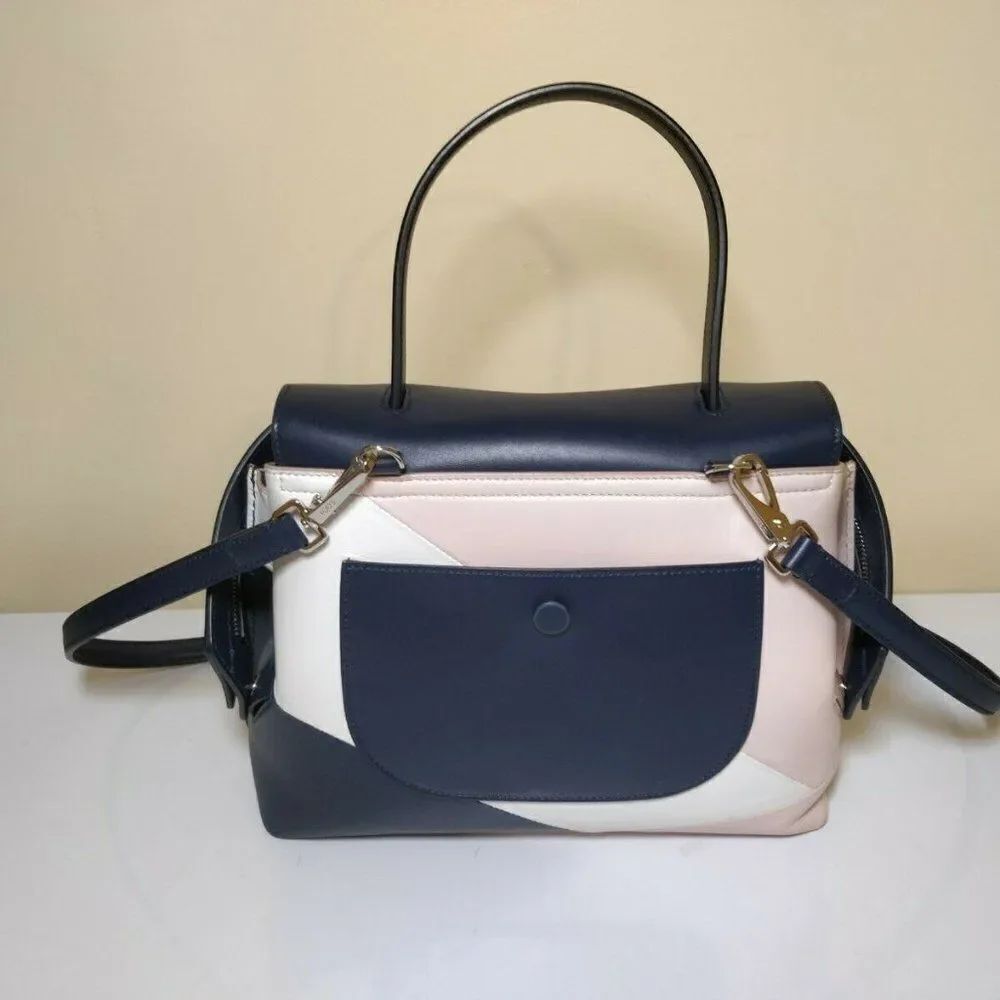 Tod's Micro Wave Colorblock Navy Pink Preowned - Picture 4 of 8